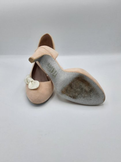 Escarpins en nubuck rose de seconde mains