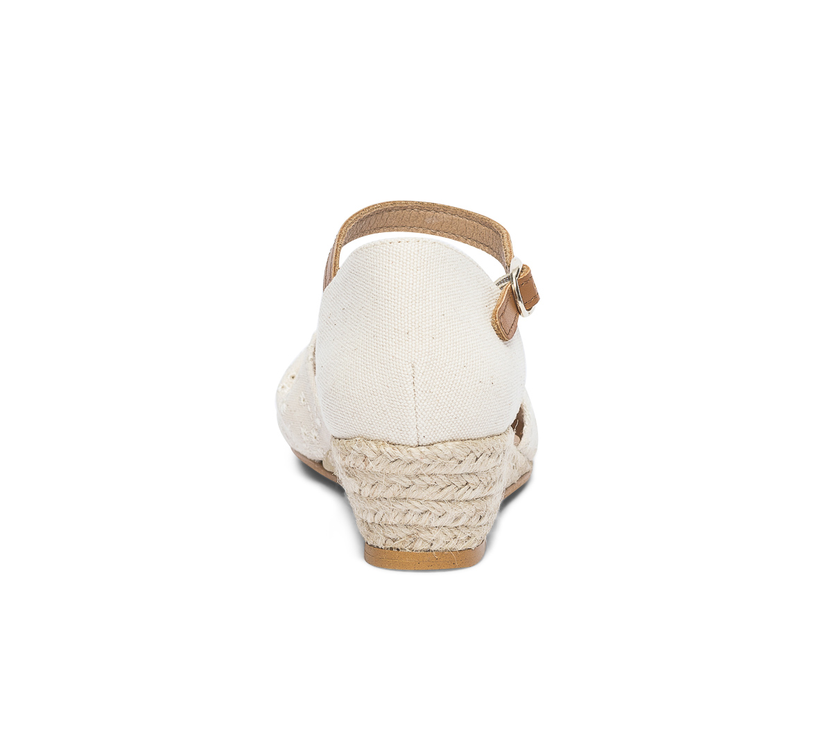 Sandale beige en toile coton bio brodée