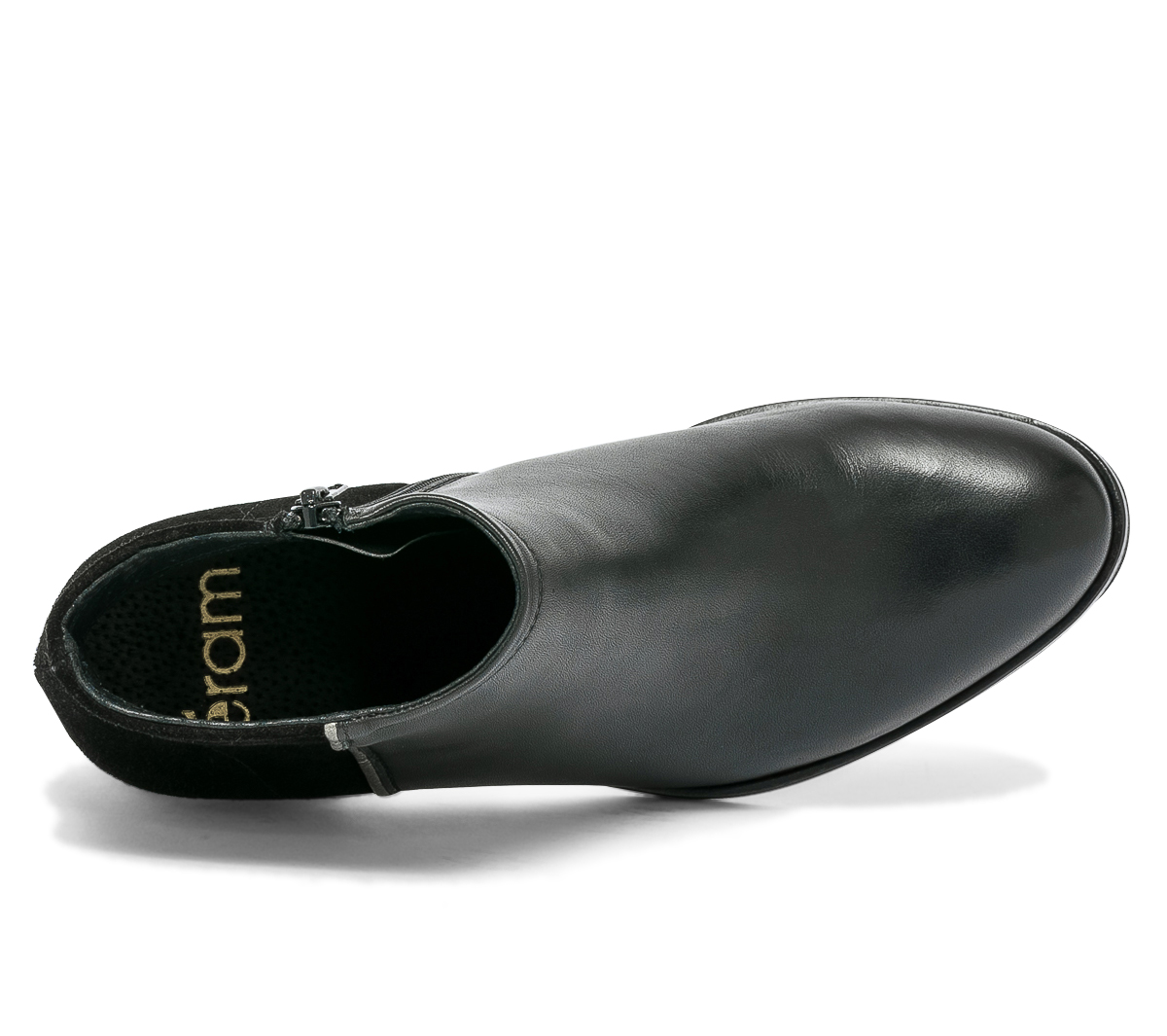 Boots noir en cuir et cuir velours