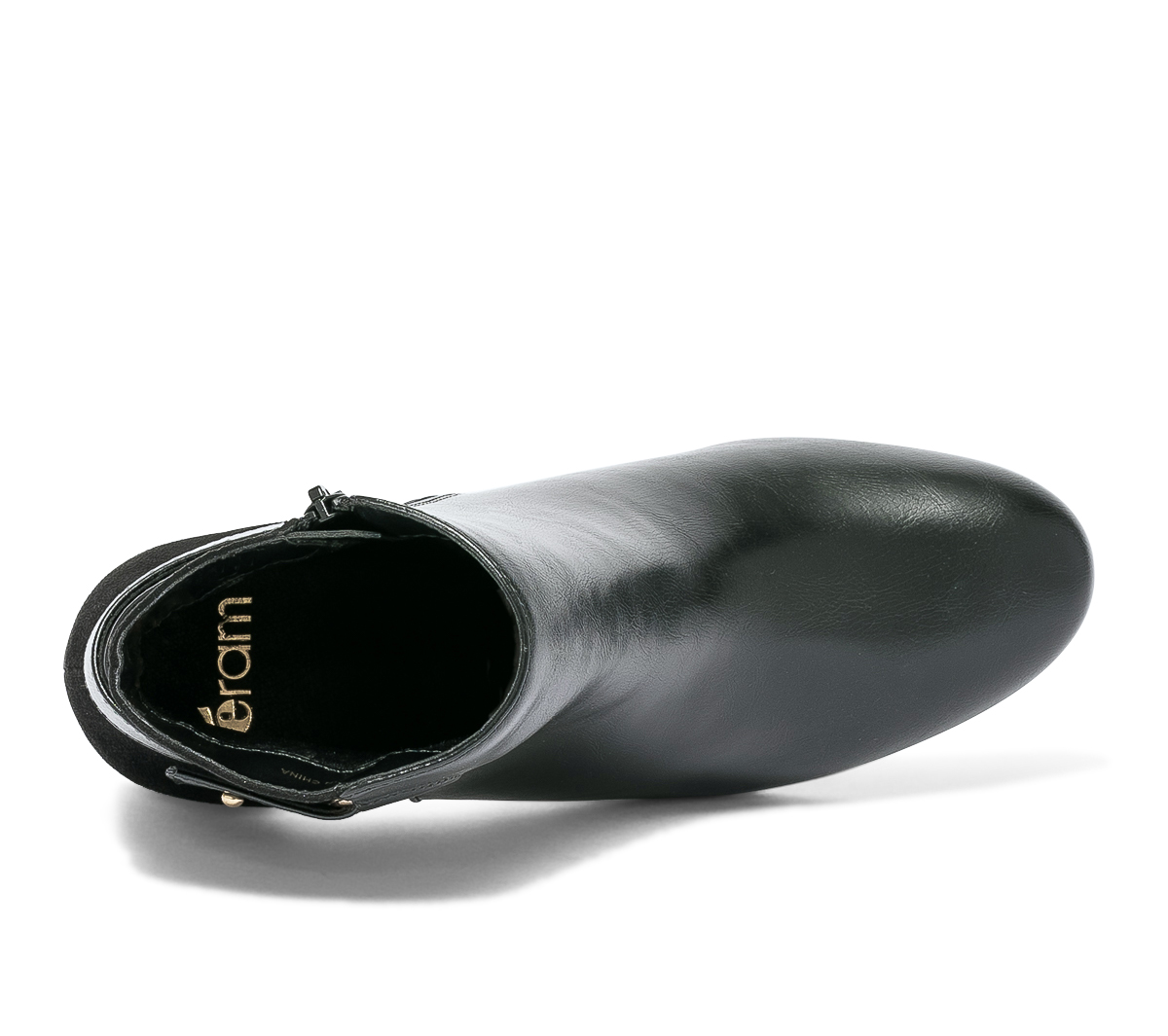 Boots noir en cuir bi matière