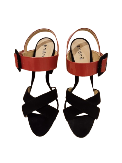 Sandales à talon noires et rouges - ANDRE T40 de seconde main