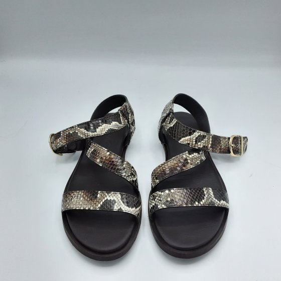 Sandales plates python bocage