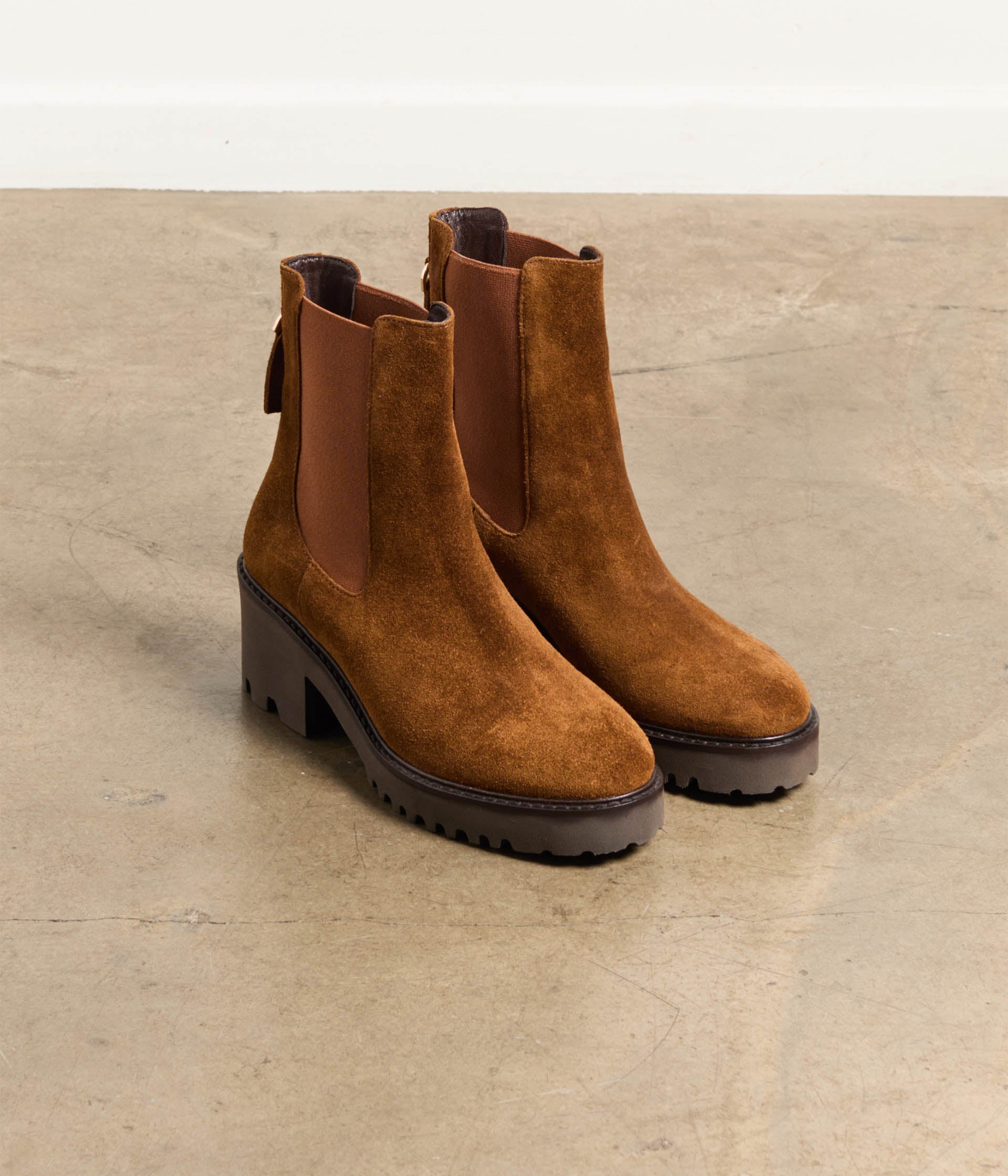 BOOTS À TALON ALPHA CAMEL