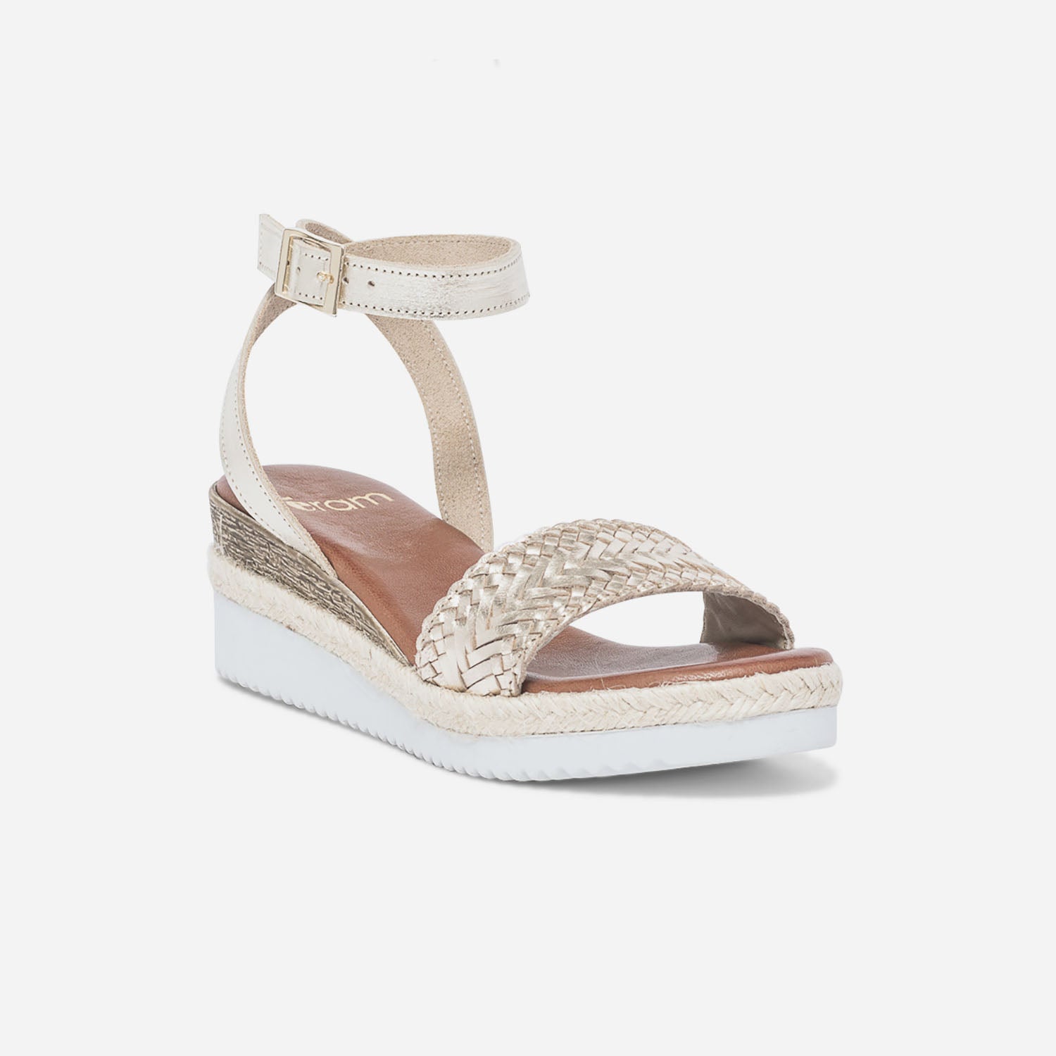 Sandale or en cuir