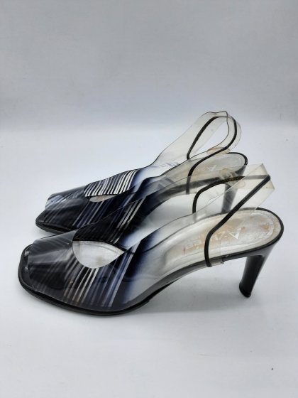 SANDALES TALON MICA ET CUIR AZUREE CANNES DE SECONDE MAIN