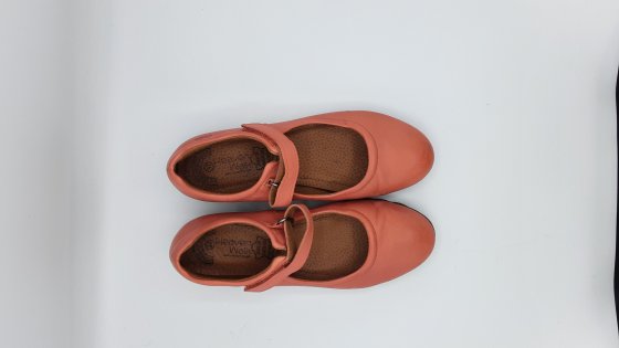 Ballerines corail en cuir de seconde main