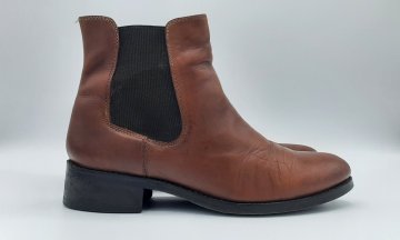 Bottine en cuir camel de seconde main