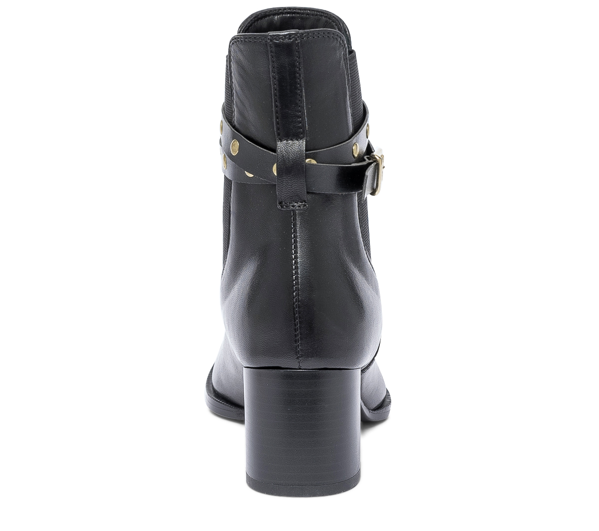 Chelsea boots noir en cuir éco-conçu à brides cloutées