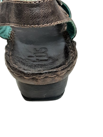 Sandales compensées - cuir chocolat - TBS T38 de seconde main