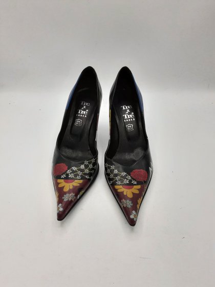 ESCARPIN CUIR NOIR TRE X TRE DE SECONDE MAIN