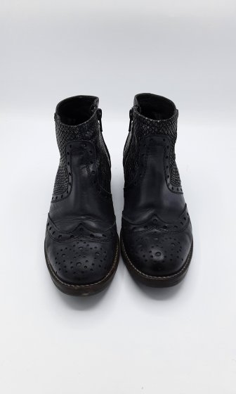 Boots femme 36 en cuir noir