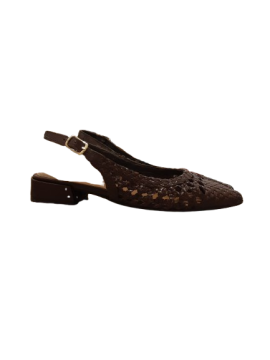 Escarpin slingback chocolat cuir tressée T36 ERAM de seconde main