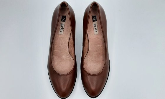 Escarpin cognac en cuir de seconde main