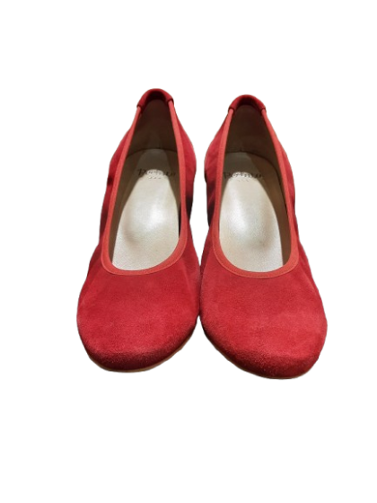 Escarpin en cuir velours rouge