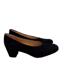 Escarpin en cuir velours noir de seconde main