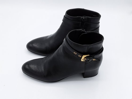 bottines cuir noir seconde main