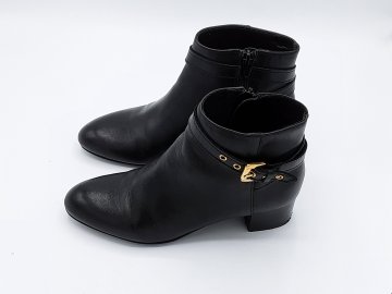 bottines cuir noir seconde main