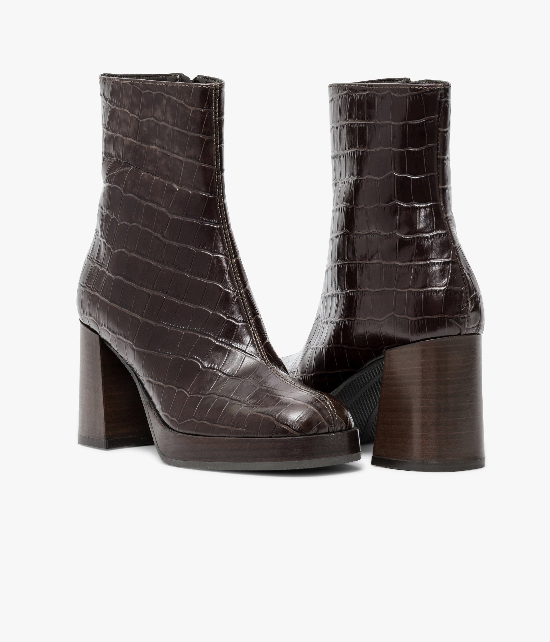 BOOTS EDITH CROCO MARRON