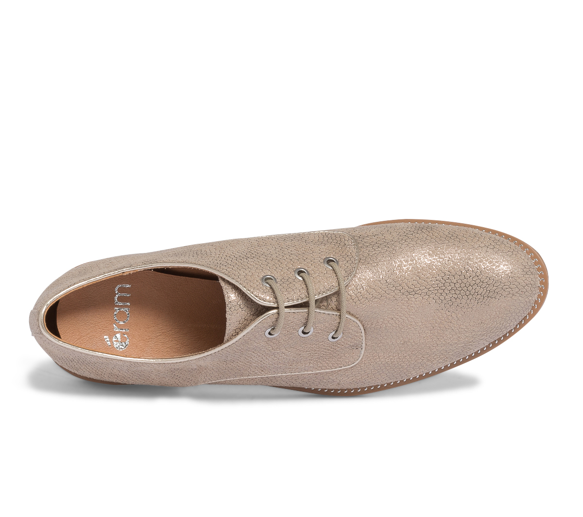 Derby beige suédé effet python
