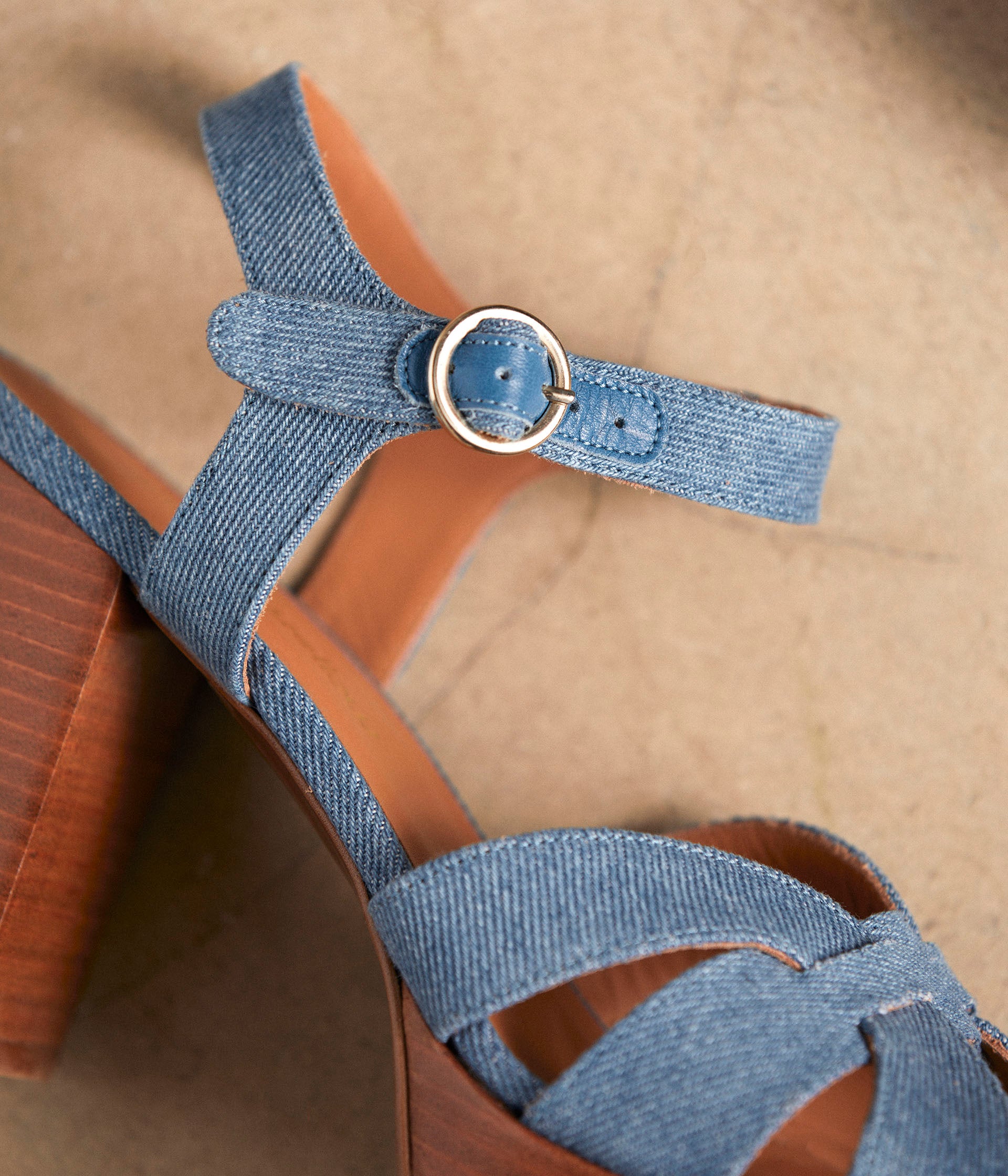 SANDALE À TALON LAURE DENIM