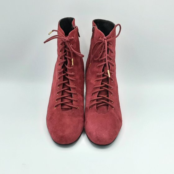 Bottines Galeries Lafayette rouge de seconde main