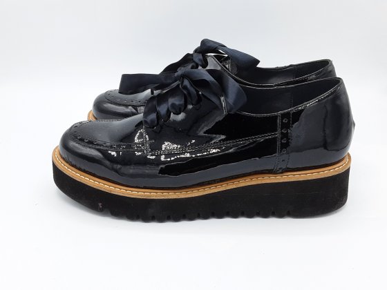 Derbies compensées Cuir vernies Myma noir 40 de seconde main