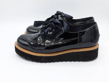 Derbies compensées Cuir vernies Myma noir 40 de seconde main