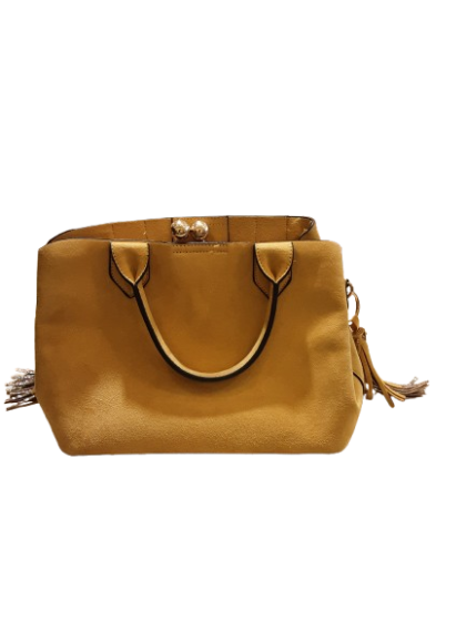 Sac à main jaune en suédine PARFOIS de seconde main