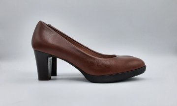 Escarpin cognac en cuir de seconde main