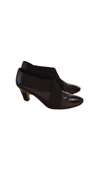 Bottines noir cuir à talons de seconde main pointure 37