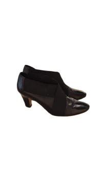 Bottines noir cuir à talons de seconde main pointure 37
