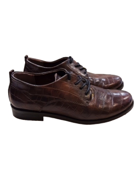 Derbie marron imprimé croco FPC de seconde main