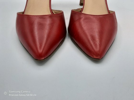 Escarpin rouge a bride cheville TEXTO T37 de seconde main