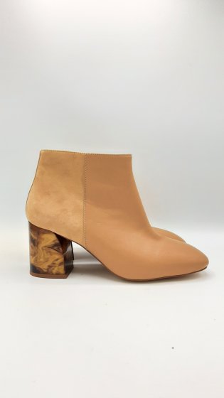 Bottines Bocage en cuir lisse et nubuck