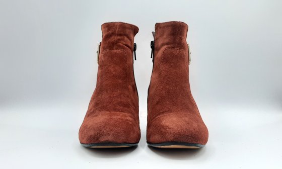 Bottines terra cota en cuir nubuck de seconde main