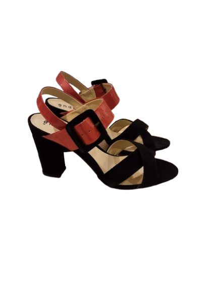 Sandales à talon noires et rouges - ANDRE T40 de seconde main
