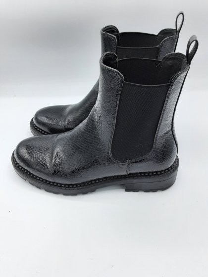 bottines plates texto noire vernis de seconde chance