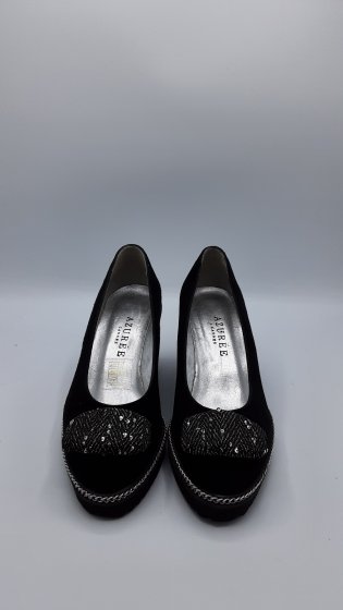 Ballerines compensées noires Azurée de seconde main