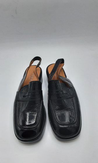 Slingbacks noir vernis
