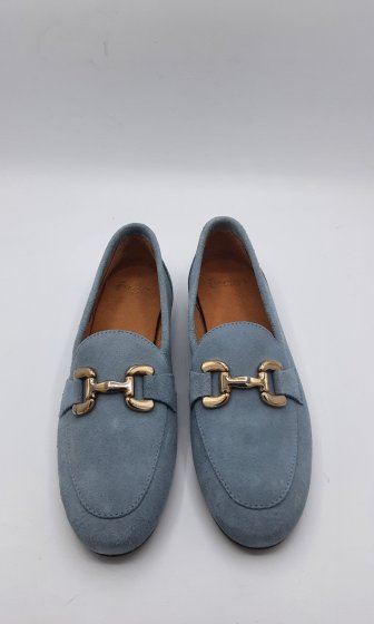 Mocassin en velours bleu