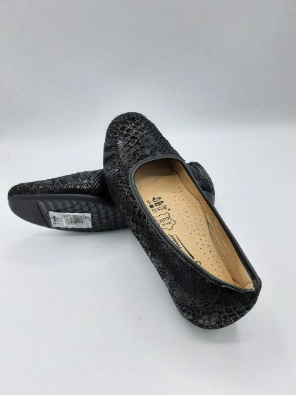 BALLERINE EN PYTHON NOIR EN CUIR COFORTISSIMO DE SECONDE MAIN