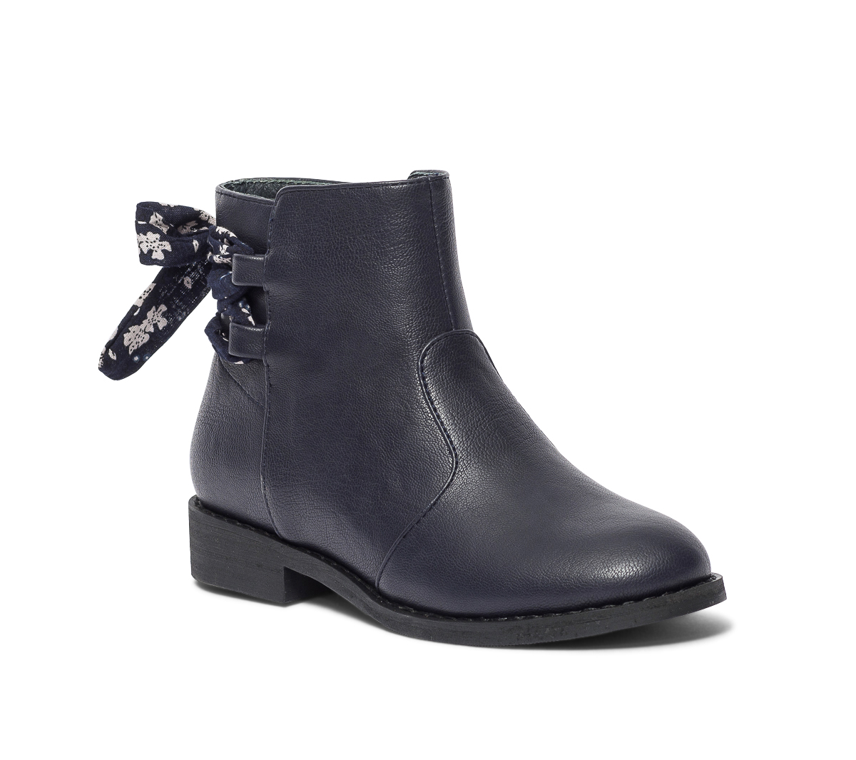 Boots marine avec ruban imprimé