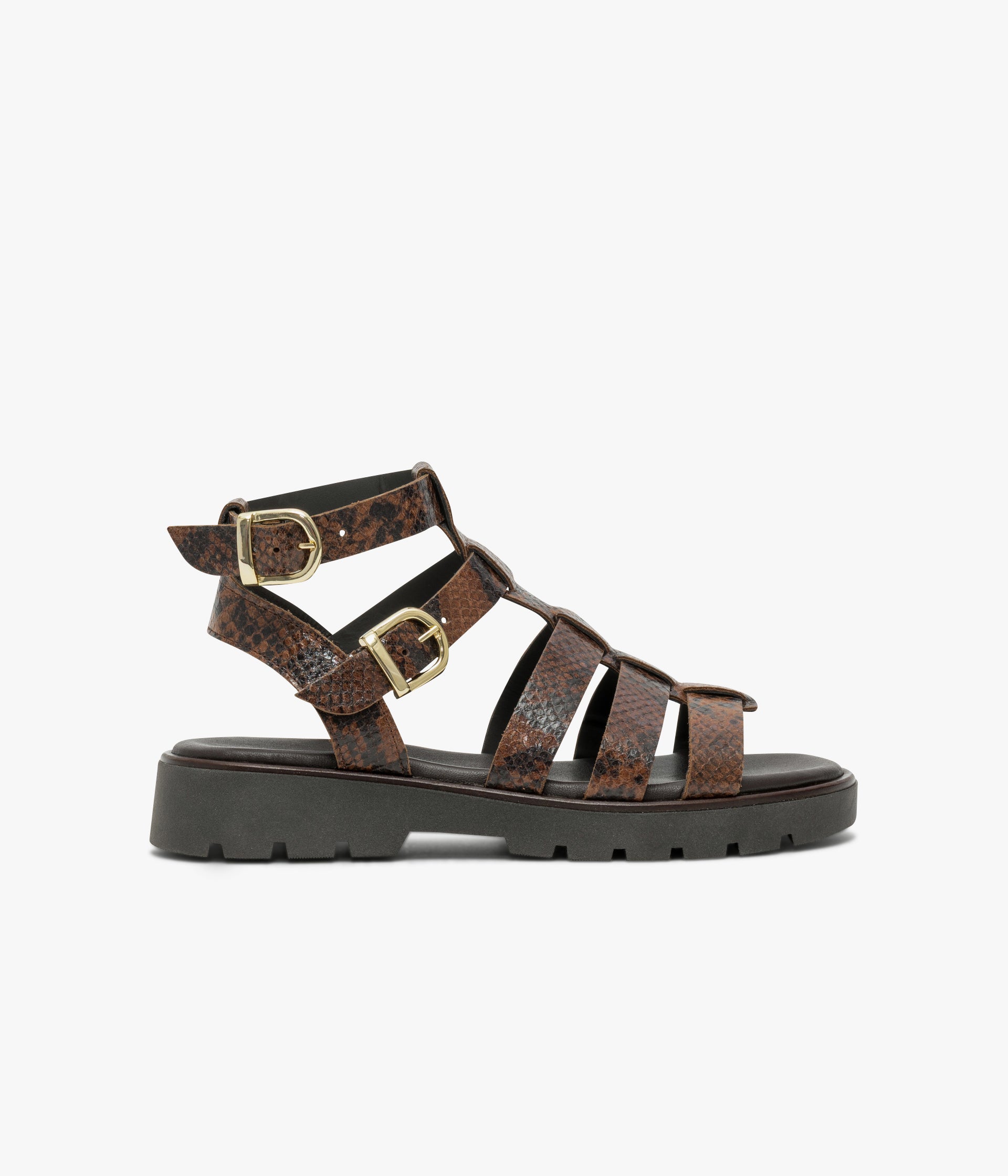 SANDALE GENIALE PYTHON MARRON