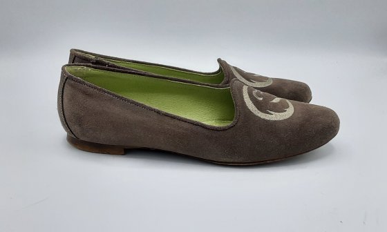Ballerine taupe en nubuck de seconde main
