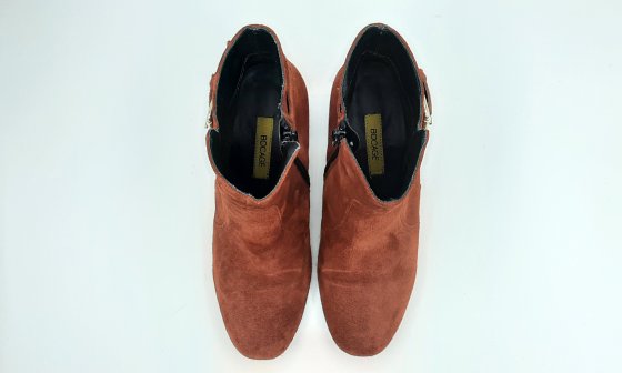 Bottines terra cota en cuir nubuck de seconde main