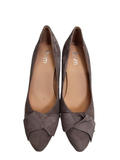 Escarpin nubuck taupe noeud ERAM T.37 de seconde main