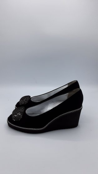 Ballerines compensées noires Azurée de seconde main