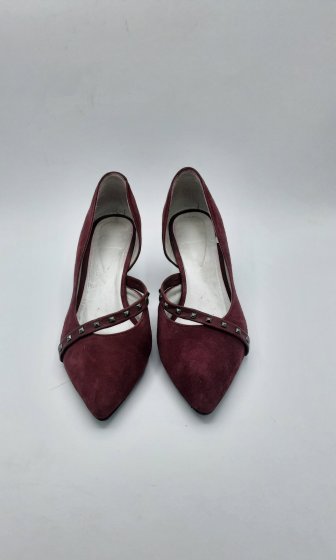 escarpin talon compensé violet
