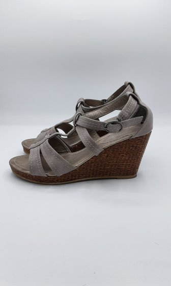 Sandales compensées gris seconde main