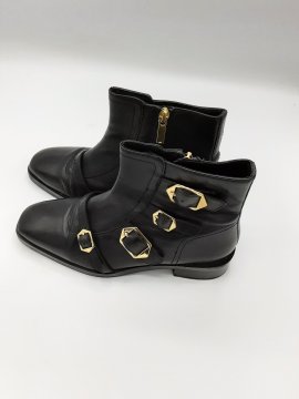 bottines plates noires de seconde main